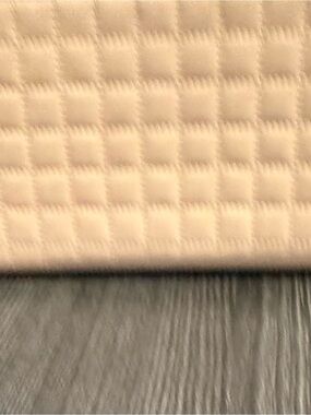 Celine beige woven zippy with Gold “C” pull charm.